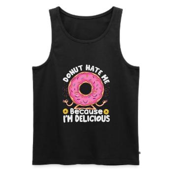 Donut Hate Me Because I'm Delicious - Pastries - D - Männer Premium Bio Tank Top - Schwarz - Vorne - Michal (187cm)