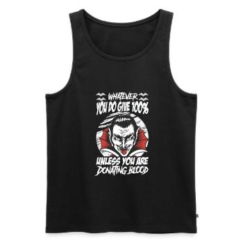 Quoi que vous fassiez, donnez 100% - Funny Vampire - Hallow - Débardeur bio Premium Homme - noir - Devant - AI Model Male 178 light (178cm)