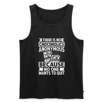 There Is No Chocoholics Anonymous - Funny Chocolat - Men's Premium Organic Tank Top - black - Front - AI Model Male 178 light (178cm)