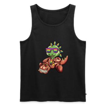 LGBTQ - Dinosaur - T-Rex Wearing Dino Costume - Men's Premium Organic Tank Top - black - Front - Michal (187cm)
