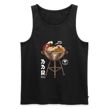 Barbecue - BBQ - Grilling - Japanese Ramen Style - Männer Premium Bio Tank Top - Schwarz - Vorne - Michal (187cm)