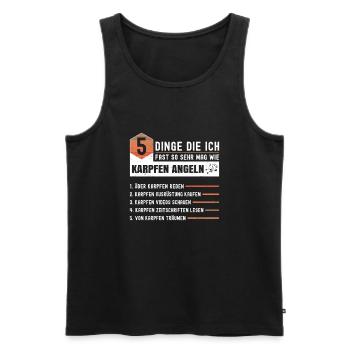 Anglerwitze Karpfen Angeln - Männer Premium Bio Tank Top - Schwarz - Vorne - Michal (187cm)