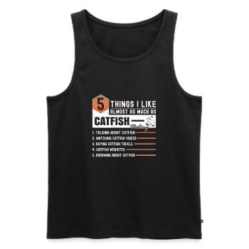 Wels Fishing Saying - Men's Premium Organic Tank Top - black - Front - Michal (187cm)