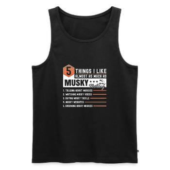 Muscle lung and pike fishing - Men's Premium Organic Tank Top - black - Front - AI Model Male 178 light (178cm)
