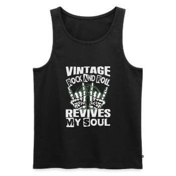 Vintage Rock And Roll Revives My Soul - Concerts - Men's Premium Organic Tank Top - black - Front - Michal (187cm)