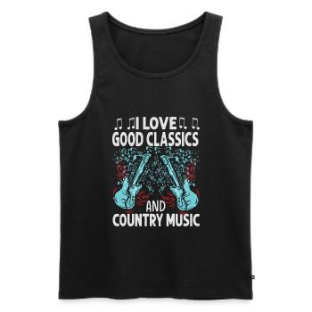 I Love Good Classics And Country Music - Concerts - Männer Premium Bio Tank Top - Schwarz - Vorne - AI Model Male 178 light (178cm)