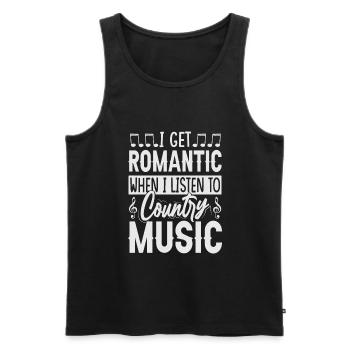 I Get Romantic When I Listen To Country Music - Co - Men's Premium Organic Tank Top - black - Front - AI Model Male 178 light (178cm)