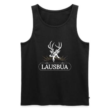 Lausbua Hirsch Lederhosen - Männer Premium Bio Tank Top - Schwarz - Vorne - Michal (187cm)
