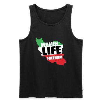 Women life Freedom Free Iran Persian women Support - Men's Premium Organic Tank Top - black - Front - Michal (187cm)