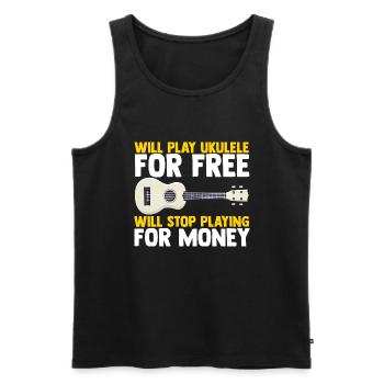 Ukulele Gitarre Musik Musiker Gitarrist Geschenk f - Männer Premium Bio Tank Top - Schwarz - Vorne - Michal (187cm)