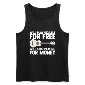 Ukulele Gitarre Musik Musiker Gitarrist Geschenk f - Männer Premium Bio Tank Top - Schwarz - Vorne - Michal (187cm)