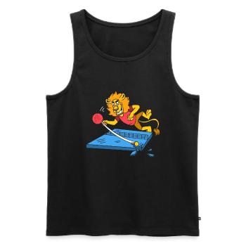 Table Tennis Lion Ping Pong Lion Outfit - Débardeur bio Premium Homme - noir - Devant - Michal (187cm)