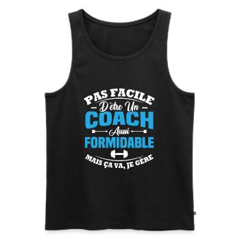 Coach aussi formidable - Débardeur bio Premium Homme - noir - Devant - Michal (187cm)