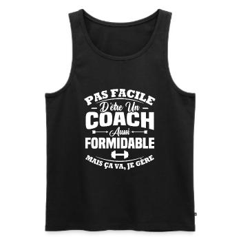 Coach aussi formidable - Débardeur bio Premium Homme - noir - Devant - Michal (187cm)