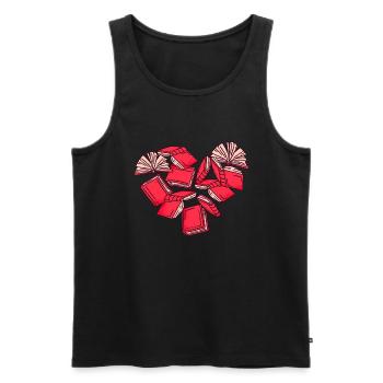 Bücher Herz I Lesen Liebe - Männer Premium Bio Tank Top - Schwarz - Vorne - AI Model Male 178 light (178cm)