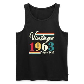 Vintage 1963 Jahrgang Geburtstag Retro Geschenk - Männer Premium Bio Tank Top - Schwarz - Vorne - Michal (187cm)