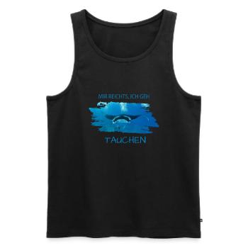 Tauchen Diving Manta - Männer Premium Bio Tank Top - Schwarz - Vorne - Michal (187cm)