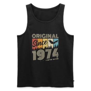 Original depuis 1974 Cadeau d’anniversaire vintage - Débardeur bio Premium Homme - noir - Devant - Michal (187cm)