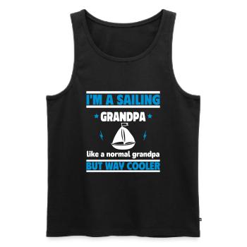 I'm a sailing grandpa, just a lot cooler - Men's Premium Organic Tank Top - black - Front - Michal (187cm)