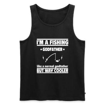 Godfather Angler : Beaucoup plus cool qu’un Godfather Angler normal - Débardeur bio Premium Homme - noir - Devant - Michal (187cm)