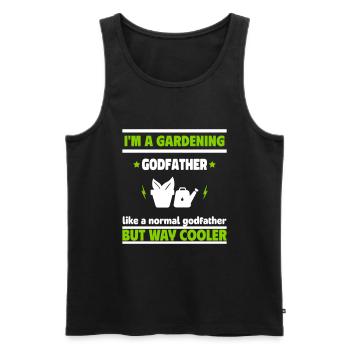 Godfather and gardener – cooler than normal - Men's Premium Organic Tank Top - black - Front - Michal (187cm)