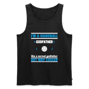 Godfather and handball player – cooler than normal - Men's Premium Organic Tank Top - black - Front - Michal (187cm)