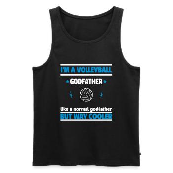 Ich bin ein Patenonkel Volleyballer, viel cooler - Männer Premium Bio Tank Top - Schwarz - Vorne - Michal (187cm)