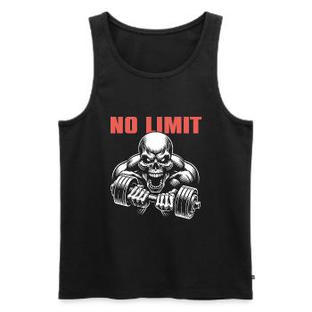No Limit Hard Workout Skull with Dumbbell - Men's Premium Organic Tank Top - black - Front - Michal (187cm)
