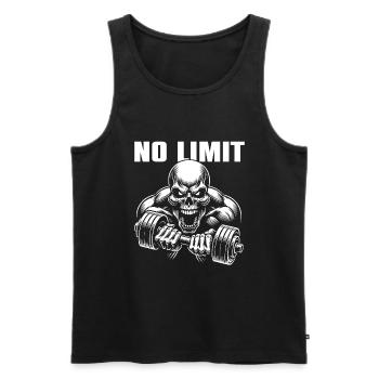 No Limit Hard Workout Skull with Dumbbell - Men's Premium Organic Tank Top - black - Front - Michal (187cm)