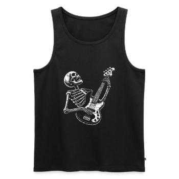 Crâne squelette avec guitare basse - Débardeur bio Premium Homme - noir - Devant - Michal (187cm)