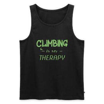 Klettern - Bouldern - Kletterwand - Climbing - Männer Premium Bio Tank Top - Schwarz - Vorne - Michal (187cm)