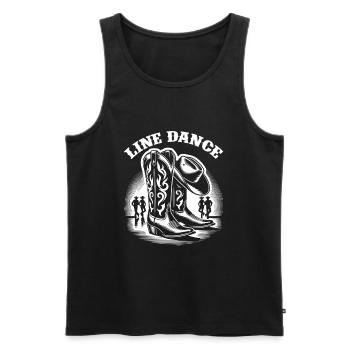 Line Dancing Country Dance - Line Dance Tanzen - Men's Premium Organic Tank Top - black - Front - AI Model Male 178 light (178cm)