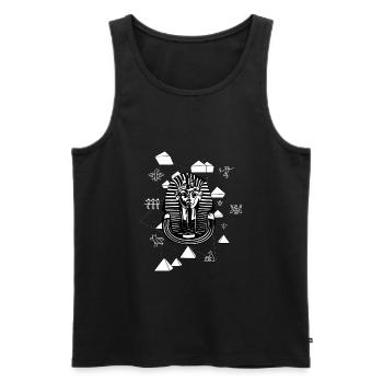 Ancient Egyptian symbols pharaoh and hieroglyphs - Men's Premium Organic Tank Top - black - Front - Michal (187cm)