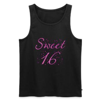 Sweet 16 Birthday 16 Years Gift Women Men - Men's Premium Organic Tank Top - black - Front - AI Model Male 178 light (178cm)