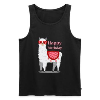 Lama Alpaka Birthday Geschenk Damen Herren Kinder - Männer Premium Bio Tank Top - Schwarz - Vorne - Michal (187cm)