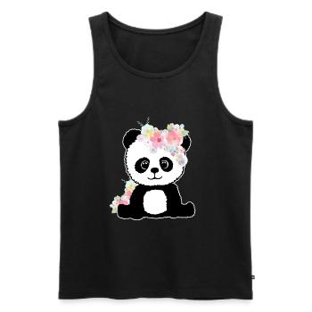 Panda Lustig Geschenk Damen Herren Kinder - Männer Premium Bio Tank Top - Schwarz - Vorne - AI Model Male 178 light (178cm)