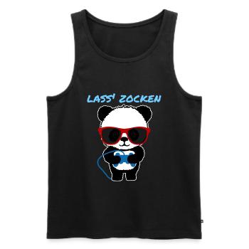 Panda Lustig Zocker Geschenk Damen Herren Kinder - Männer Premium Bio Tank Top - Schwarz - Vorne - AI Model Male 178 light (178cm)