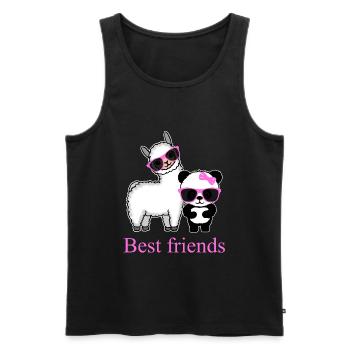 Panda Lama Lustig Geschenk Damen Herren Kinder - Männer Premium Bio Tank Top - Schwarz - Vorne - AI Model Male 178 light (178cm)