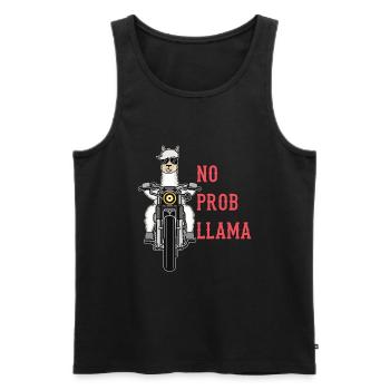 Lama alpaga moto cadeau femmes hommes enfants - Débardeur bio Premium Homme - noir - Devant - Michal (187cm)