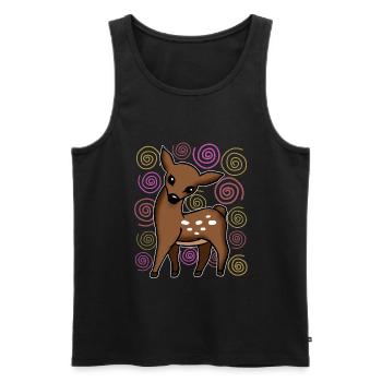Reh Rehkitz Rentier Geschenk Damen Herren Kinder - Männer Premium Bio Tank Top - Schwarz - Vorne - Michal (187cm)