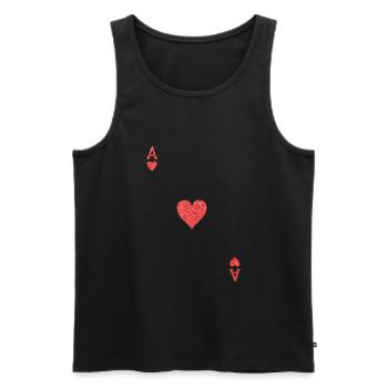 Karte Kartenspiel Ass Herz Geschenk Poker - Männer Premium Bio Tank Top - Schwarz - Vorne - AI Model Male 178 light (178cm)
