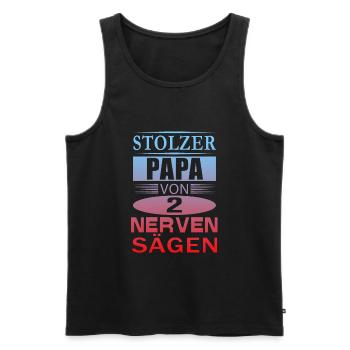 Stolzer Papa Nervensägen Vatertag Geschenk Lustig - Männer Premium Bio Tank Top - Schwarz - Vorne - Michal (187cm)
