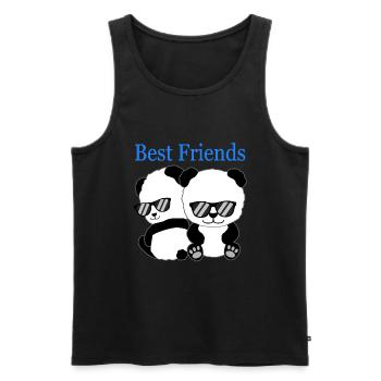 Panda Best Friends Freunde Freundschafts Geschenk - Männer Premium Bio Tank Top - Schwarz - Vorne - Michal (187cm)