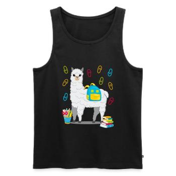 Lama Alpaka Einschulung Schulbeginn Geschenk 2020 - Männer Premium Bio Tank Top - Schwarz - Vorne - AI Model Male 178 light (178cm)