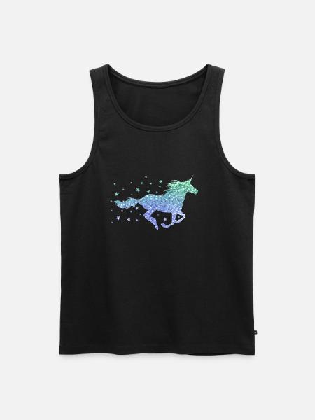 Unicorn glitter ladies girl gift horse - Men's Premium Organic Tank Top - black