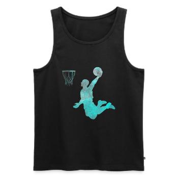 Basketball Dunking Geschenk Basketballspieler - Männer Premium Bio Tank Top - Schwarz - Vorne - Michal (187cm)
