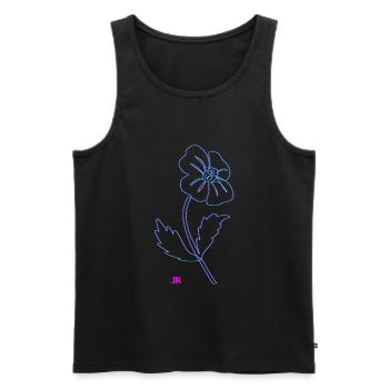 Vaporwave Fleur Esthétique Femmes Hommes Enfants - Débardeur bio Premium Homme - noir - Devant - Michal (187cm)