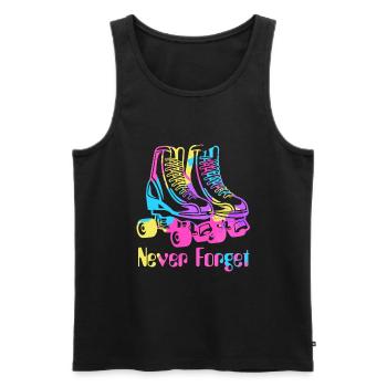 Rollschuhe Never Forget 90er Neunziger Retro - Männer Premium Bio Tank Top - Schwarz - Vorne - AI Model Male 178 light (178cm)
