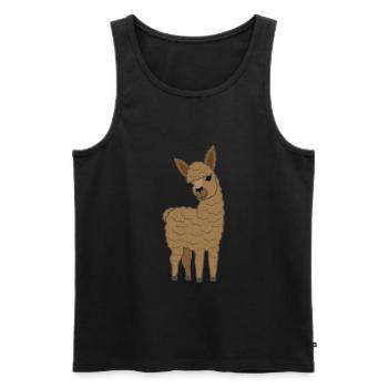 Lama alpaga mignon cadeau femmes hommes enfants - Débardeur bio Premium Homme - noir - Devant - Michal (187cm)