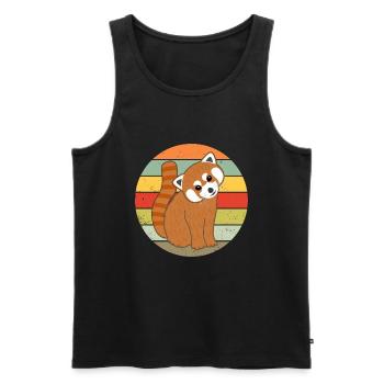 Red panda panda bear cute women men kids - Men's Premium Organic Tank Top - black - Front - AI Model Male 178 light (178cm)